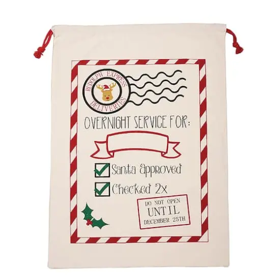 Personality Case&trade; 19" x 26" Rudolph Express Cotton Christmas Drawstring Bag {1}