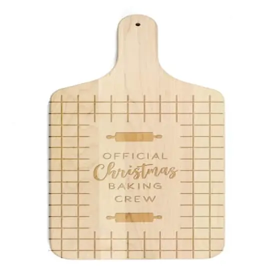 17" Official Christmas Baking Crew Maple Paddle Cutting Board {1}