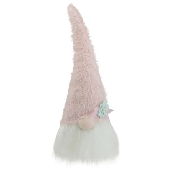16" Pink & White Easter Gnome Head with Blue Flower {1}