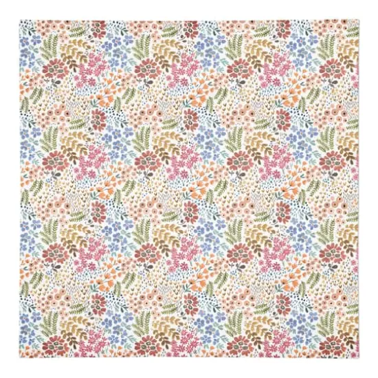 Wild Flower Floral Cotton Twill Napkin White {1}