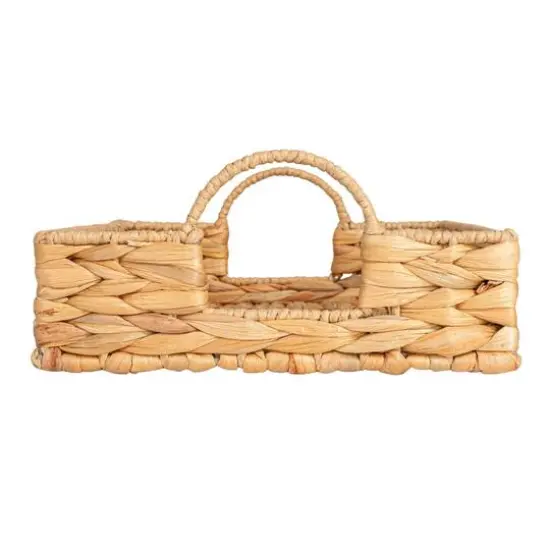 Hello Honey&reg; 15.75" Natural Water Hyacinth Handwoven Tray with Handles {3}