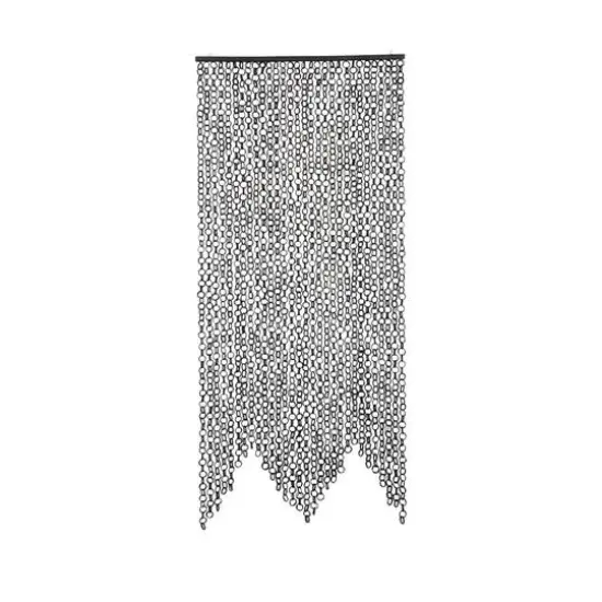 Hello Honey&reg; 80" Black Bamboo Link Curtain {1}