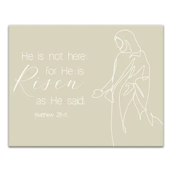 Risen Bible Jesus 1 11" x 14" Canvas Wall Art {1}