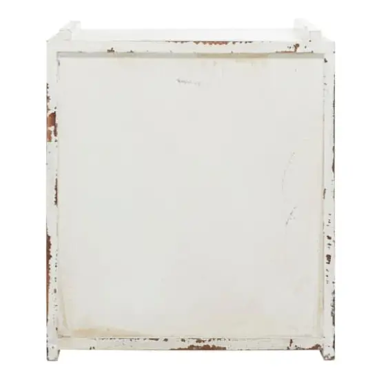 16" White Wood Farmhouse Wine Rack {6}