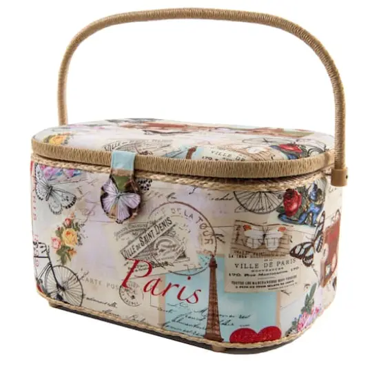 Dritz&reg; Paris Extra Large Sewing Basket with Removable Tray {1}