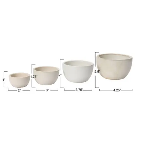 Hello Honey&reg; White Stoneware Nesting Bowls Set {5}