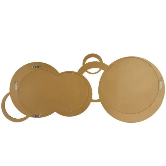 Gold Wood Circles Geometric Wall Mirror 56" x 1" x 23" {6}