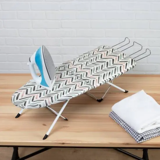 Honey Can Do Patterned Tabletop Collapsible Ironing Board with Cover {4}