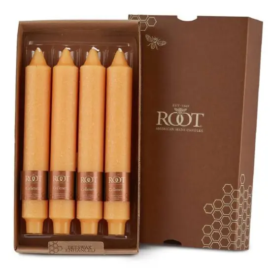 Root Candles 9" Unscented Timberline&trade; Collenette Taper Candles, 4ct. Mandarin {1}