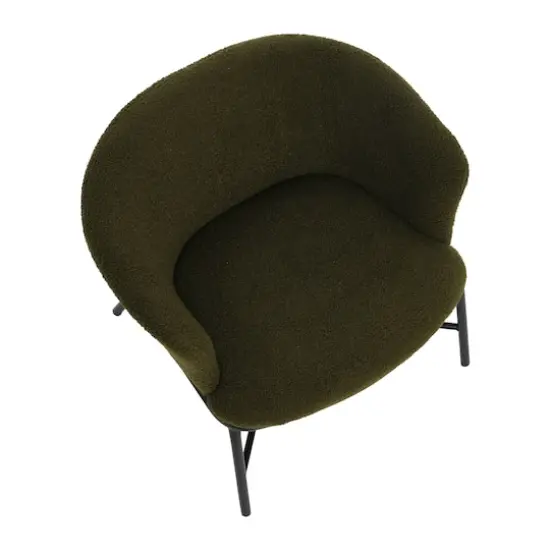 Hello Honey&reg; Bowery Boucle Upholstered Accent Arm Chair Dark Green {6}