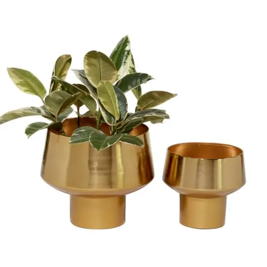Gold Metal Glam Planter Set {1}