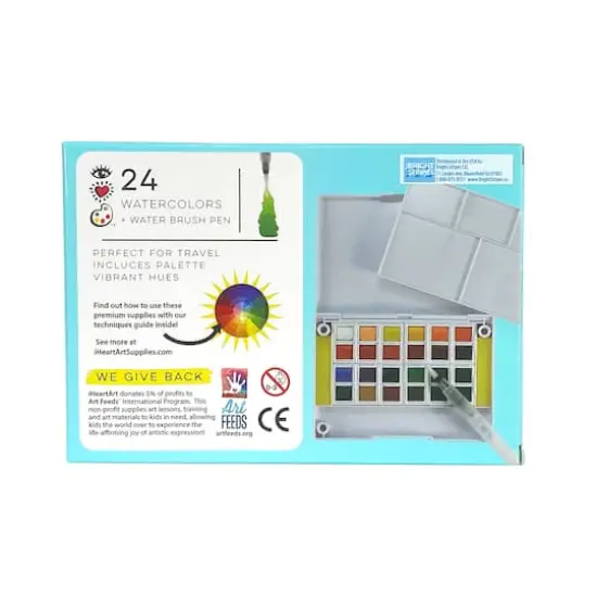 Bright Stripes iHeartArt 24 Watercolor Paint Set with Water Brush Pen {4}