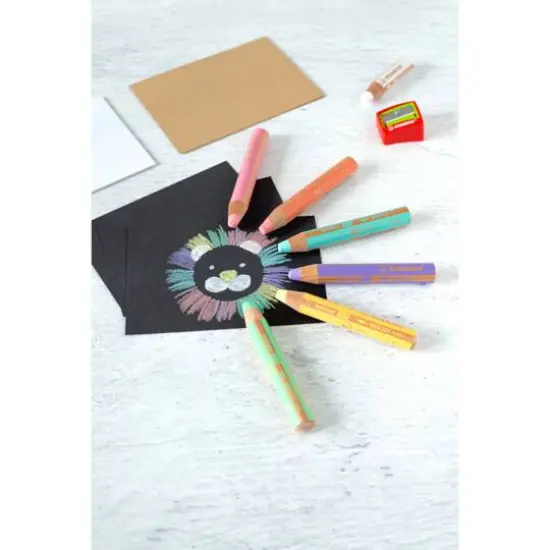 STABILO&reg; Woody 3-in-1 6-Color Pastel Pencil Set {6}
