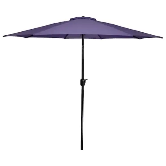 9ft. Outdoor Patio Market Umbrella with Hand Crank & Tilt Purple/Black {1}