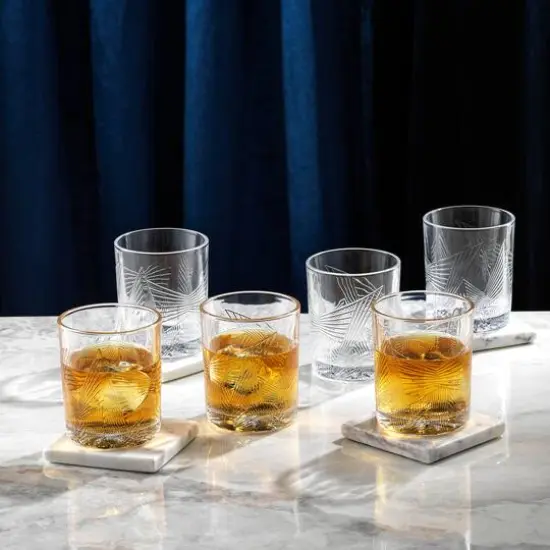 JoyJolt&reg; 10oz. Gatsby Art Deco Whiskey Glass Set, 6ct. {5}