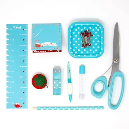Dritz&reg; Blue Essential Sewing Box Kit {4}