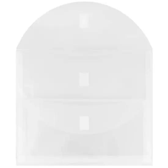 JAM Paper 9.5" x 11.5" Clear 2-Pocket Plastic Hook & Loop Closure Envelopes, 12ct. {3}