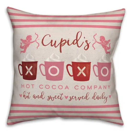 Cupids Hot Cocoa Throw Pillow, 18" x 18" {3}
