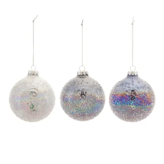 12ct. Textured Iridescent Glass Ball Ornaments {3}