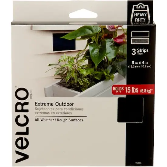 VELCRO&reg; Brand 6" Black Extreme Outdoor Strips, 3ct. {1}