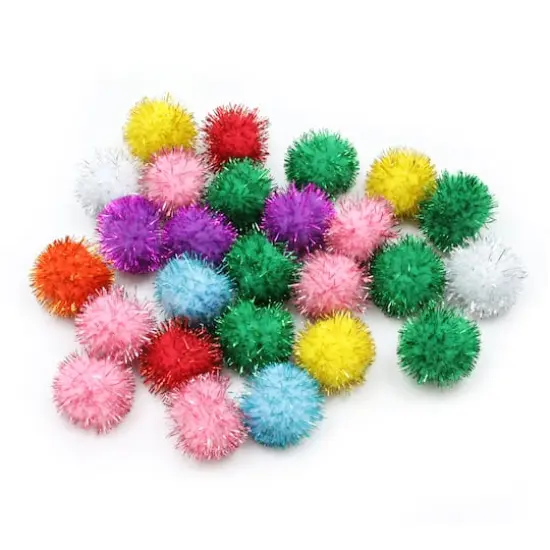 Creativity Street&reg; 33mm Glitter Pom Poms, 40ct. {1}