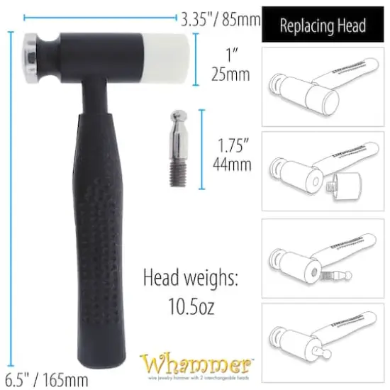 The Beadsmith&reg; Whammer&reg; Interchangeable Nylon Head & Dapping Head Hammer {4}