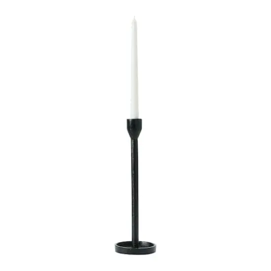 Hello Honey&reg; 12'' Black Cast Iron Taper Candle Holder {3}