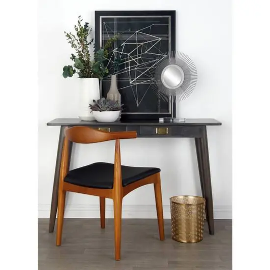 CosmoLiving by Cosmopolitan 10" Geometric Gold Glam Small Waste Bin {7}