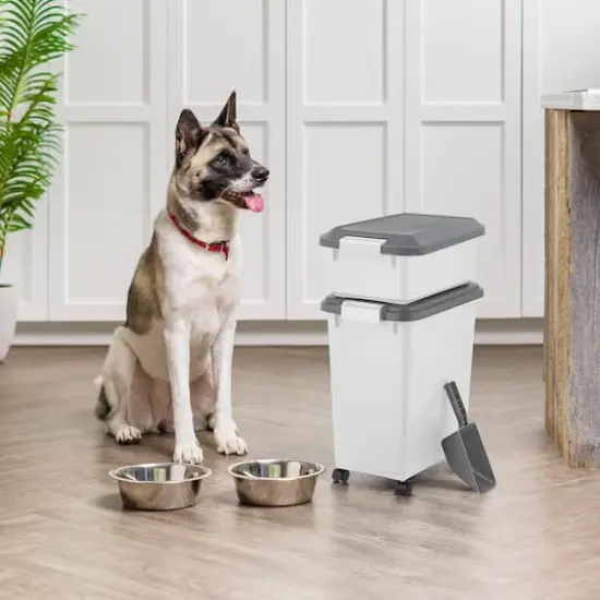 Iris&reg; 41 lbs. Airtight Pet Food Container with Scoop, Gray {3}