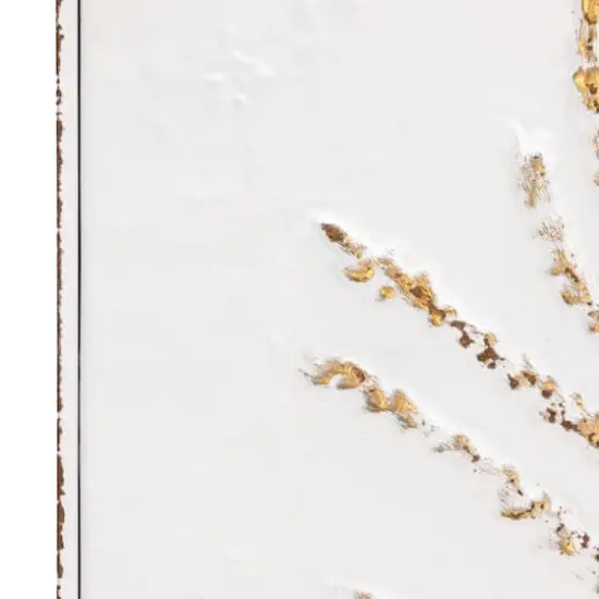 Hello Honey&reg; White Botanical Square Embossed Metal Wall D&eacute;cor {4}