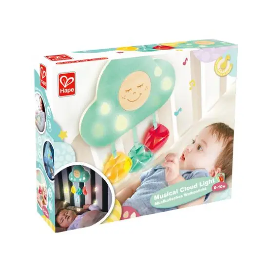 Hape Musical Cloud Light Baby Crib Mobile Toy {9}