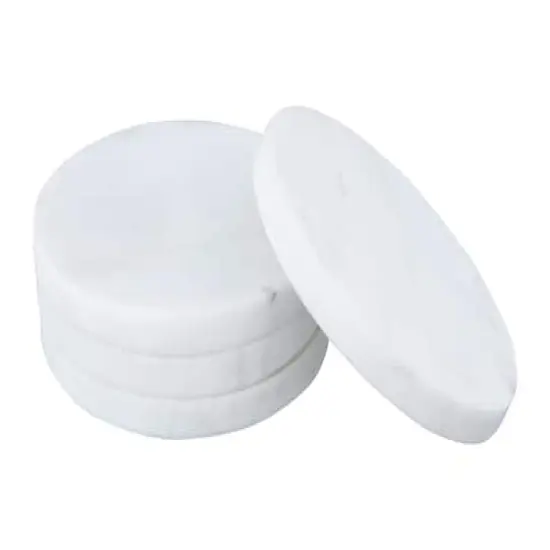 Hello Honey&reg; Round Marble Coasters with Mango Wood Holder Set {6}