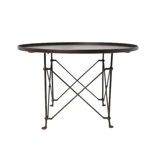 Hello Honey&reg; 32" Rustic Bronze Round Metal Coffee Table {6}