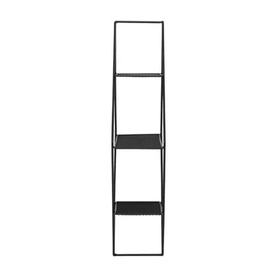 Honey Can Do 24" Black Three-Tier Diamond-Shaped Decorative Metal Wall Shelf {7}