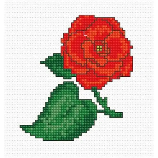 Luca-s Red Flower Counted Cross Stitch Kit {1}