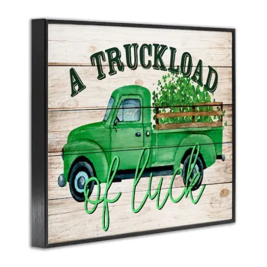 Stupell Industries Truckload Of Luck St Patrick's Day Farmhouse Framed Giclee Art Black {4}