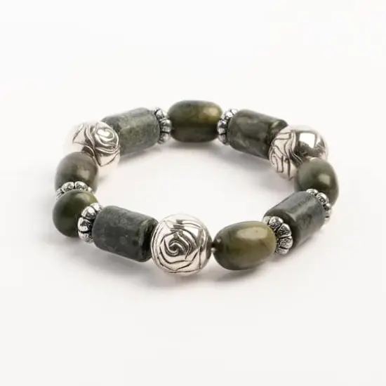 John Bead New Jade No.85 Natural Stone Stretch Bracelet {4}