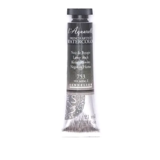Sennelier French Artists' Watercolor, 21mL 753 Lamp Black S1 {1}