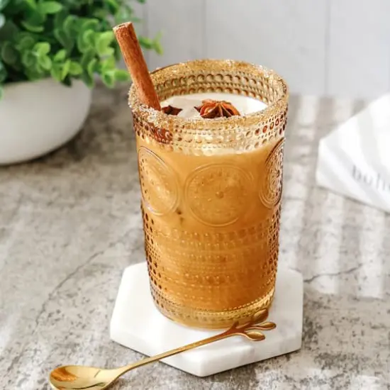 Kate Aspen&reg; 13oz. Beaded Floral Amber Drinking Glasses, 6ct. {1}