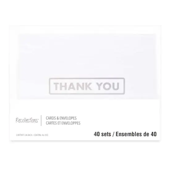 Embossed Thank You Cards & Envelopes by Recollections&trade;, 5.5" x 4.2" {1}