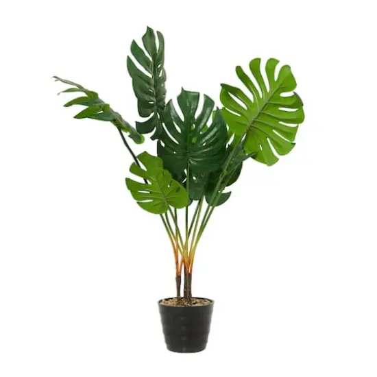 36" Green Vinyl Contemporary Potted Artificial Tree {1}