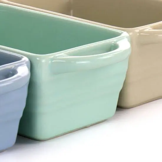 Martha Stewart 5.1'' Assorted Colors Mini Loaf Pan Set {3}