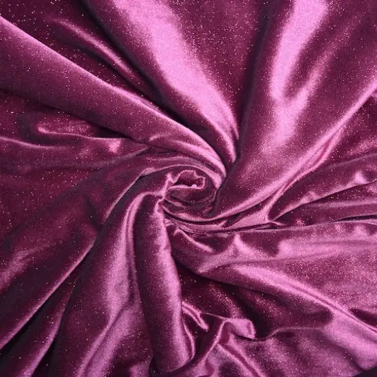 Feldman Maroon Sparkle Stretch Velvet Fabric {4}