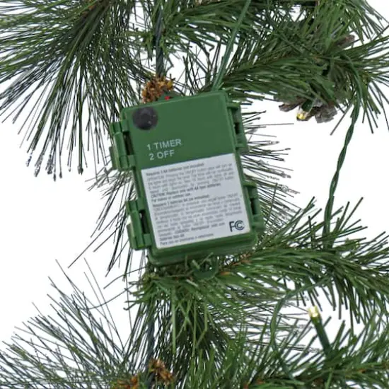 9ft. Whitter Pine Garland With LED Lights {5}