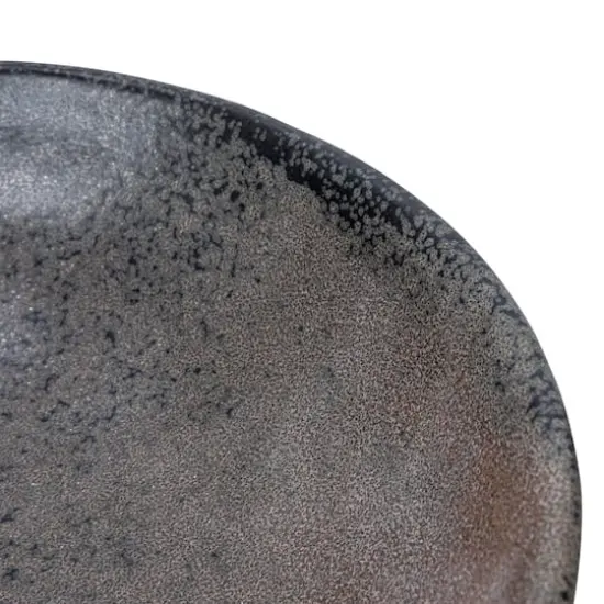 Hello Honey® 8" Black Reactive Glaze Stoneware Bowl with Handle & Base {8}