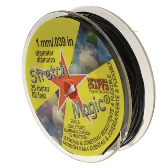 Stretch Magic&reg; 1mm Black Bead & Jewelry Cord, 25m {1}