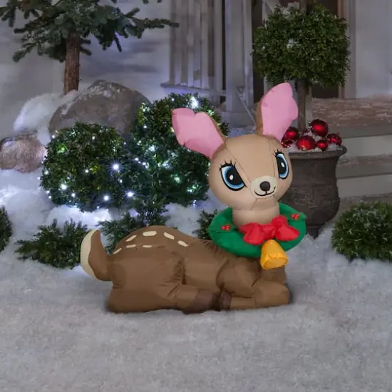 3ft. Airblown&reg; Inflatable Christmas Vintage Deer {4}