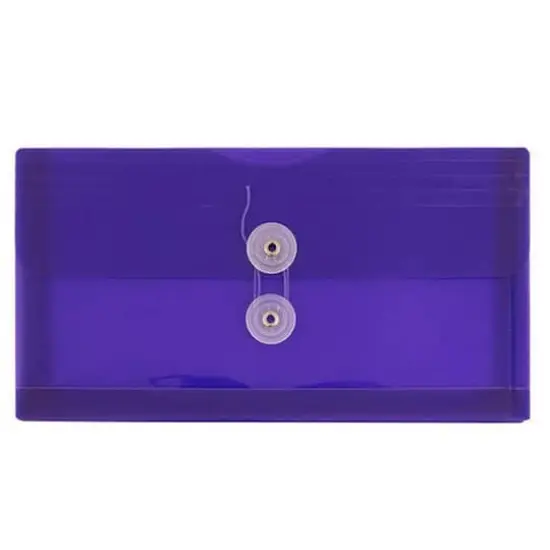 JAM Paper 5.25" x 10" Purple Plastic Booklet Envelopes, 24ct. {1}