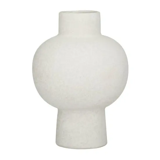 CosmoLiving by Cosmopolitan White Ceramic Modern Vase, 8" x 12" {3}