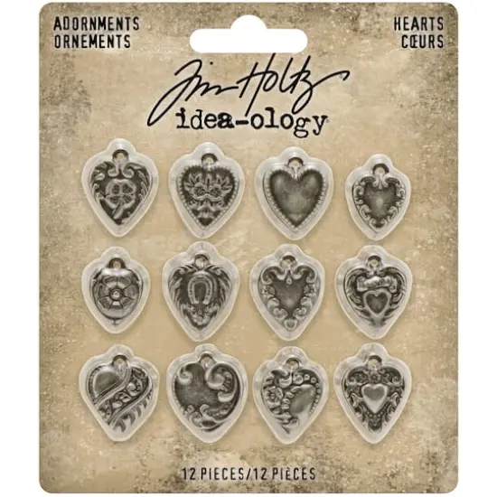 Idea-Ology Metal Adornments 12/Pkg-Hearts {1}